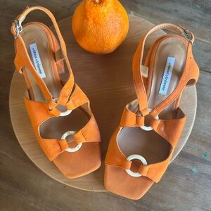 About Arianne Orange Suede Sandals